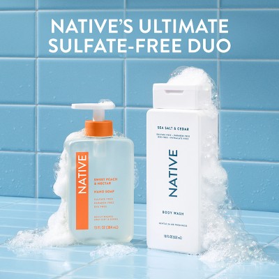 Native Body Wash for Men & Women - Sea Salt & Cedar - Sulfate Free - 18 fl oz: Moisturizing Nourishing Liquid