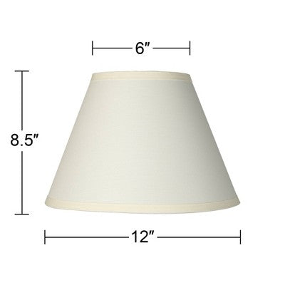 Springcrest Empire Lamp Shade Ivory White Small 6" Top x 12" Bottom x 8.5" High Clip-On Fitting