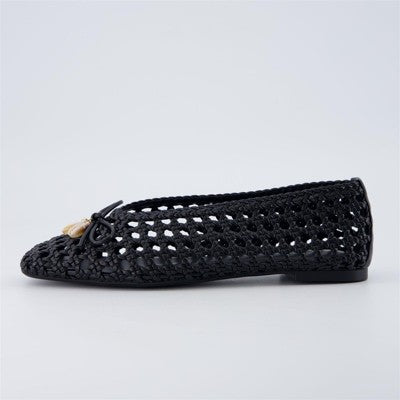 CUSHIONAIRE Witty Ballet Flats for Women, Black 9.5