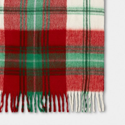 Woven Plaid Throw Blanket Red - Threshold
