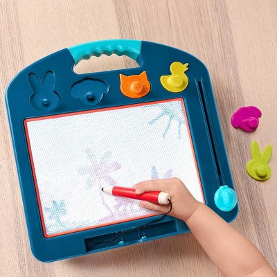B. toys Stamp & Sketch Magnetic Drawing Board - Portable Sketcher with 4 Animal Stamps