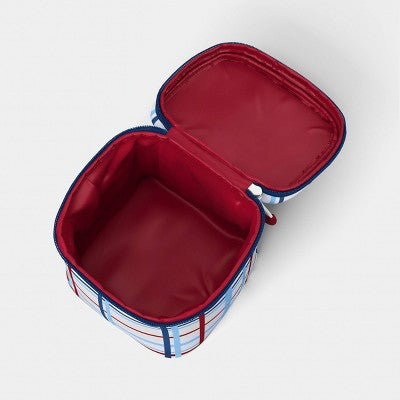 4 Cans/3.1 qt Soft Sided Personal Cooler Red/White Plaid - Sun Squad