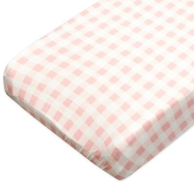Honest Baby Organic Cotton Changing Pad Cover - Peach Skin Painted Buffalo Check