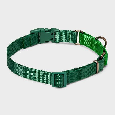 Martingale with Buckle Adjustable Dog Collar - M - Boots & Barkley Assorted Greens