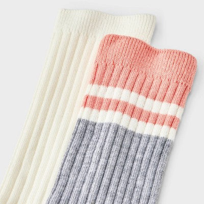 Men's 2pk Casual Crew Socks - Goodfellow & Co Gray 6-12
