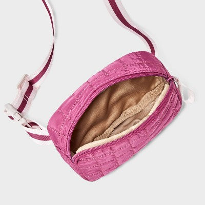 Girls' Quilted Fanny Crossbody Bag - Cat & Jack Maroon