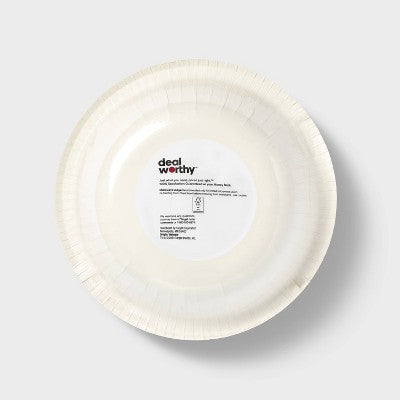 White Disposable Paper Bowls - 30ct - Dealworthy