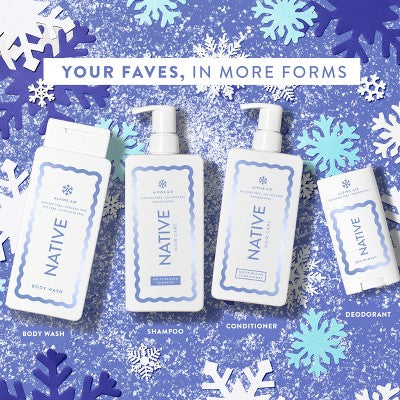 Native Holiday Limited Edition Aluminum-Free Mini Deodorant - Travel Size - Alpine Air - 0.35oz: Invisible Solid, Normal Skin