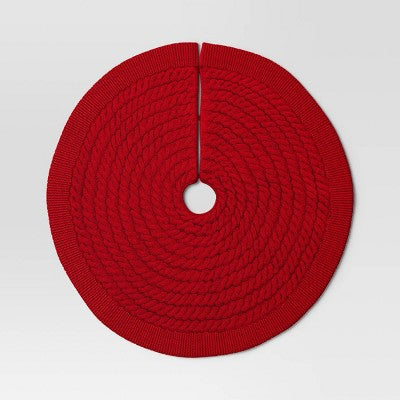 48" Christmas Centric Cable Knit Tree Skirt Red - Wondershop (LOCAL PICKUP ONLY)