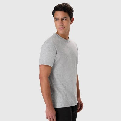 Hanes Men's 5pk T-Shirt Undershirts, Premium Everyday Tee Midweight Crewneck Shirt Pack, Wicking - Gray S