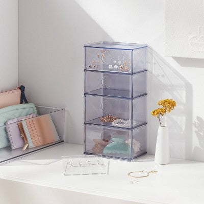 Acrylic Accessory Organizer with Drawer - Brightroom: Jewelry Storage, Clear Acrylic Drawers, 7-Piece Set