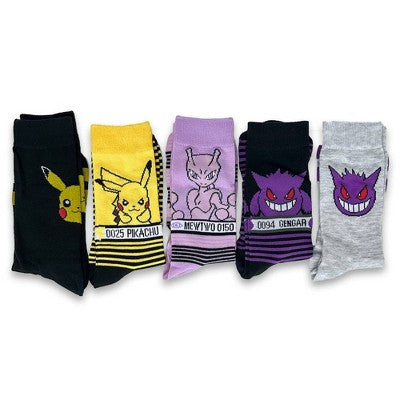 Pokemon 5pk Striped Crew Socks