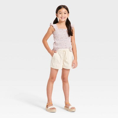 Girls' Woven Pull-On Shorts - Cat & Jack Light Beige XXL