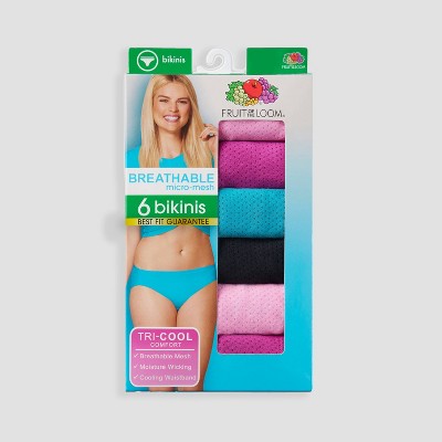 Fruit of the Loom Women's 6pk Breathable Micro-Mesh Bikini Underwear - 9
