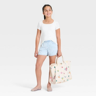 Girls' Pull-On Denim Shorts - art class Light Wash XXL