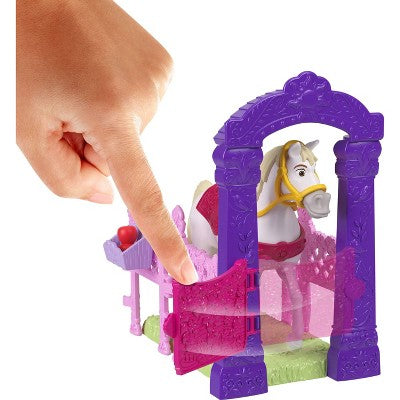 Disney Princess Rapunzel & Maximus Small Doll & Horse Set with Stable Playset
