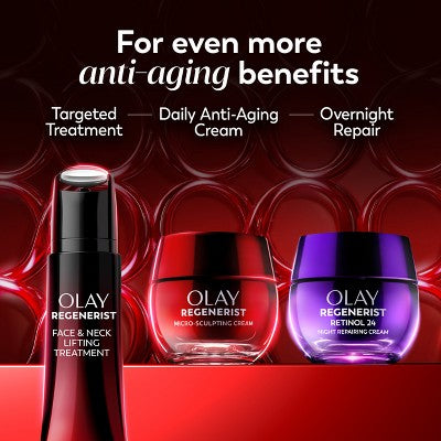 Olay Regenerist Lifting & Sculpting Face, Neck, Decollete Treatment, Triple Collagen Peptide with NAD+ - Fragrance-Free - 1.7 fl oz