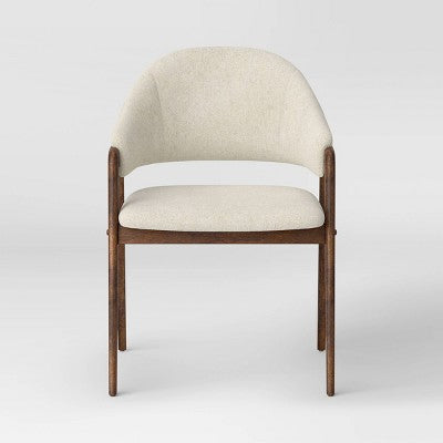 2pk Ingleside Open Back Upholstered Wood Frame Dining Chair Beige - Threshold (LOCAL PICKUP ONLY)