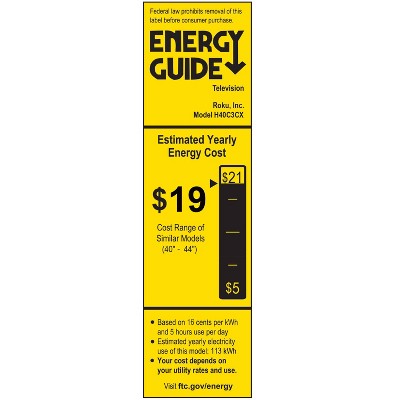 Hiro Roku TV 40" 1080p Full HD Smart TV Flat Screen LED Television with Roku TV and Dolby Audio for Streaming (LOCAL PICKUP ONLY)