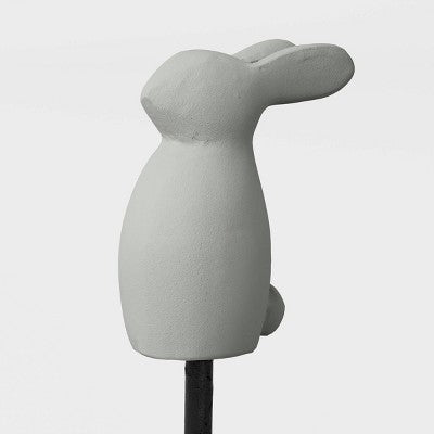 Cement 3pc Rabbit Decorative Garden Stakes Gray - Threshold