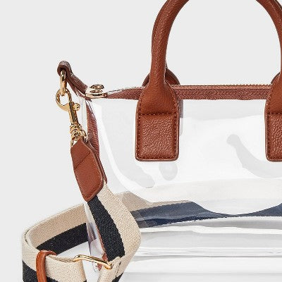 Foundational Mini Tote Handbag - Universal Thread Brown/Clear