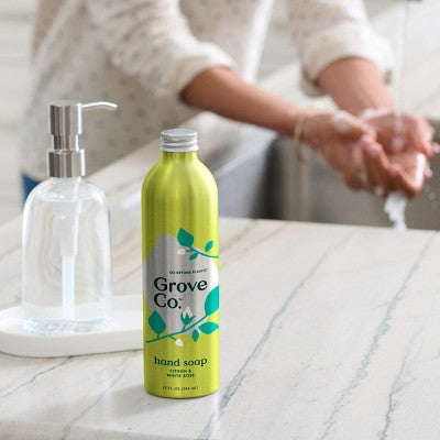 Grove Co. White Rose & Citron Hand Soap - Aluminum Bottle - 13 fl oz