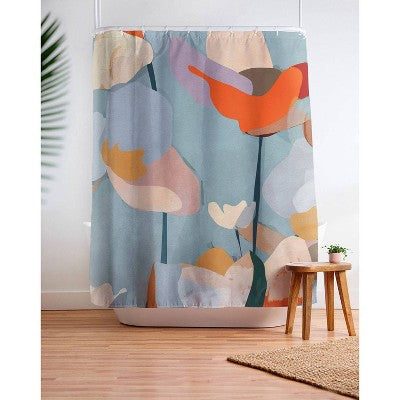 Abstract Art Flowers Shower Curtain by ThingDesign - society6