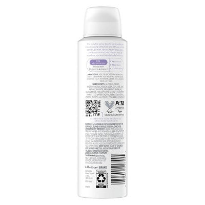 Dove Beauty Whole Body Aluminum Free Invisible Deodorant Spray - Coconut & Vanilla - 4oz