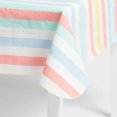 84"x60" Multi Striped Tablecloth - Sun Squad