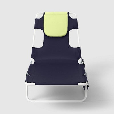 Folding Beach Tanning Chair Navy - Room Essentials (LOCAL PICKUP ONLY)