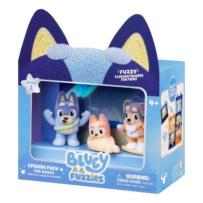 Bluey Fuzzies Episode Pack The Beach Display Case and Figures