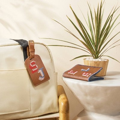 Custom Cross Stich Passport Holder & Luggage Tag Craft Kit - Mondo Llama