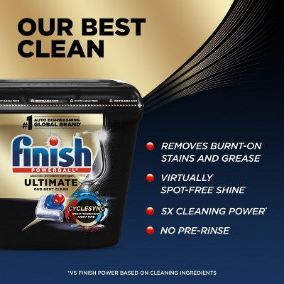 Finish Ultimate Dishwasher Detergent Tabs with CycleSync Technology - 52ct
