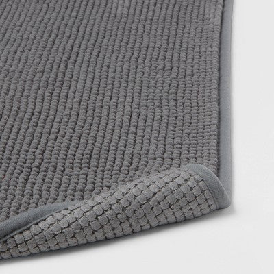 20"x32" Everyday Chenille Bath Rug Dark Gray - Room Essentials: Machine Washable, Tufted Bathroom Mat