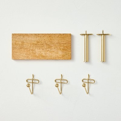 Peg Board Shelf and Hooks Accessories Kit Gold - Hearth & Hand with Magnolia