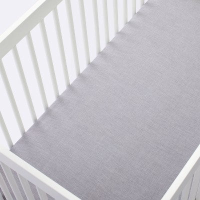 Fitted Crib Sheet Solid - Cloud Island Dark Gray