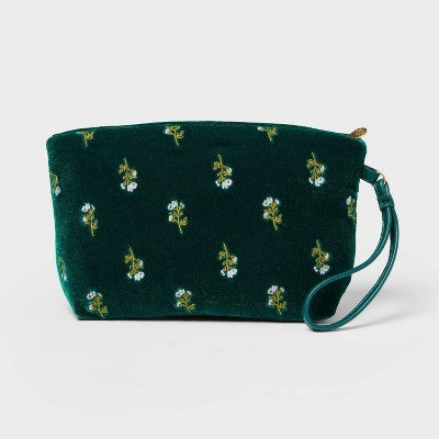 Sonia Kashuk Makeup Pouch - Green Velvet Embroidery