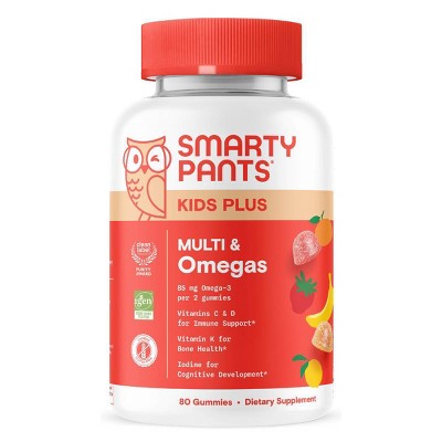SmartyPants Kids Plus Multivitamin & Omegas Gummies with Vitamins C, D3, B12 & Zinc - 80ct