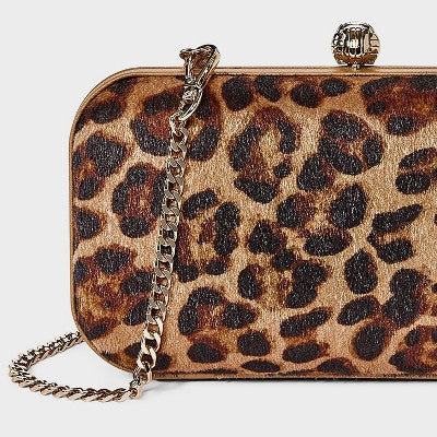 Minaudiere Clutch Crossbody Bag - A New Day Leopard