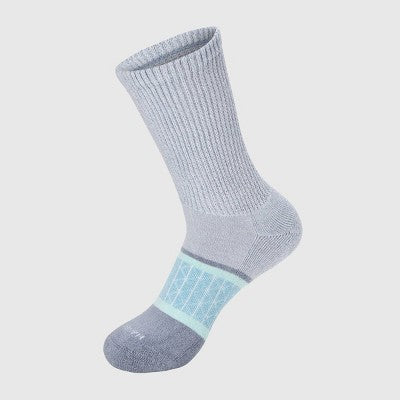 Hanes Women's Absolute Wellness 3pk Non-Binding Crew Socks - Green 5-9: Cotton Blend, Cushioned Sole, Arch Support, Seamless Toe