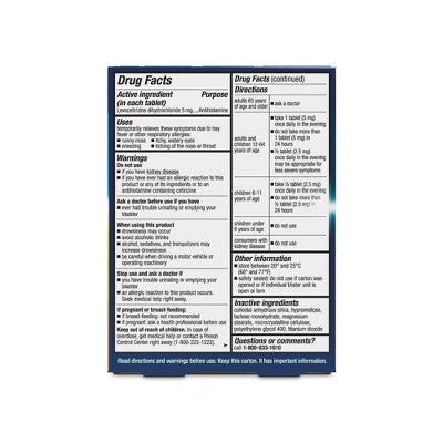 Xyzal Allergy Relief Tablets - Levocetirizine Dihydrochloride - 10ct