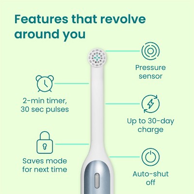 quip Rev Oscillating Rechargeable Electric Toothbrush + Travel Case - White/Blue