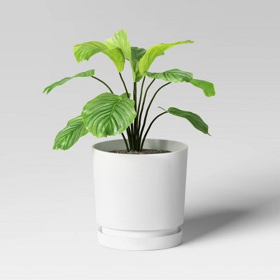 Recycled Resin Indoor Outdoor Planter Pot White 10"x10"x10" - Room Essentials