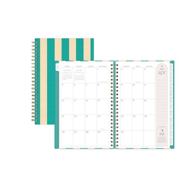 Rhi James for Blue Sky Weekly/Monthly Planner 15 Month Wirebound 5"x8" Textured Paper Hardcover - Teal Stripe