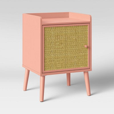 Rattan & Wood KD Kids' Nightstand Rose Pink - Pillowfort (LOCAL PICKUP ONLY)