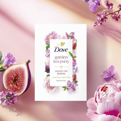 Dove Beauty Garden Tea Party Bar Soaps - Velvet Fig Bloom - Limited Edition - 15oz/4pk