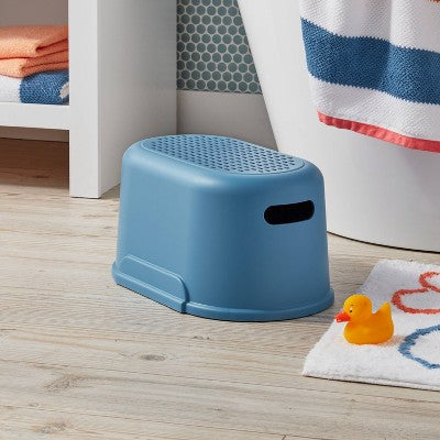 Kids' Single Step Stool Blue - Pillowfort: Toddler Bathroom Stepping Stool, 150 lb Capacity, No Assembly Required