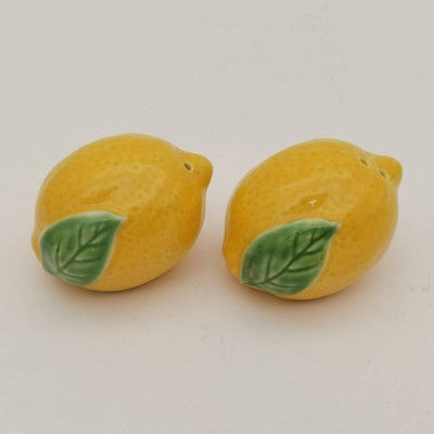 Muchoise Ceramic Lemon Salt & Pepper Shaker with Tray Yellow