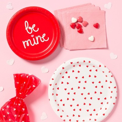 20ct Valentine's Day Heart Print Dinner Plates - Spritz