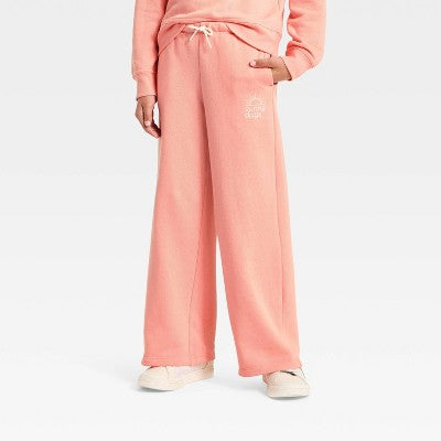 Girls' French Terry Sunny Days Sweatpants Cat&Jack Peach Pink XL